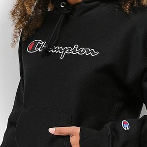 Champion Women Fleece Pullover Hoodie
Black logo